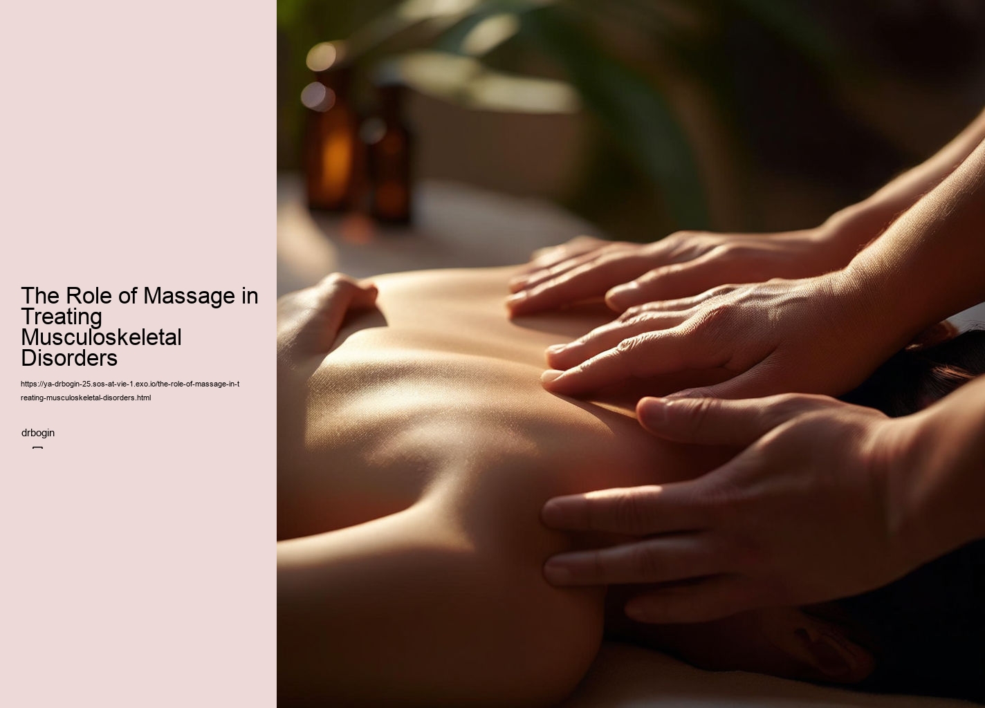 The Role of Massage in Treating Musculoskeletal Disorders